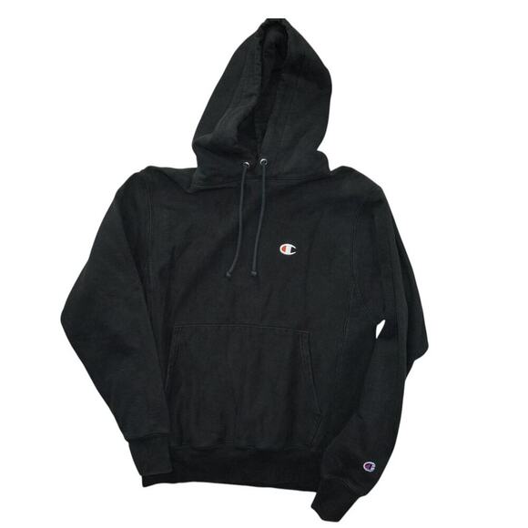 Vintage Champion Reverse Weave Hoodie – Black – Small – Made in Honduras - Picture 1 of 5